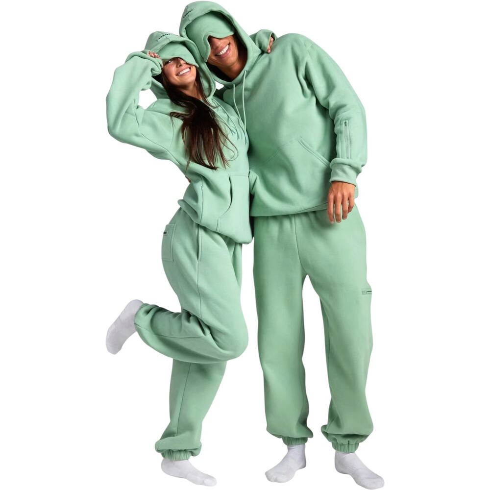 EUC Viral Comfrt Airplane Mode Sweatpant SET In Aloe Green Unisex Size Medium